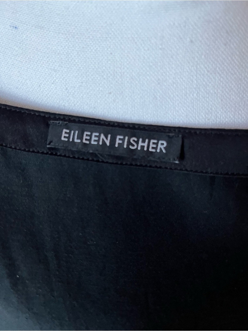 Eileen Fisher Black Silk Cotton Bateau Neck Top | Size Large - Picture 5 of 8